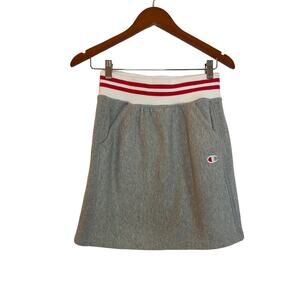 Champion Reverse Weave Fleece Mini Skirt Size S Gray Athleisure Tenniscore